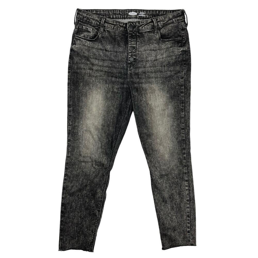 Old Navy Rockstar Plus Size 16 Super Skinny High Rise Black Stretch Denim Jeans